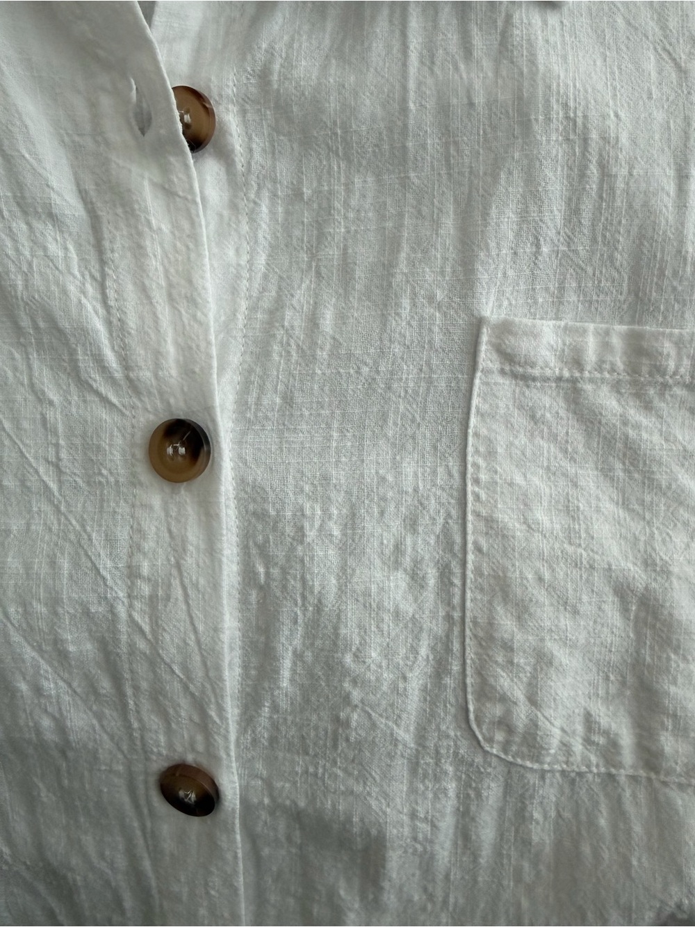 White Long-Sleeve Casual Button-Down Shirt - Picture 3 of 4